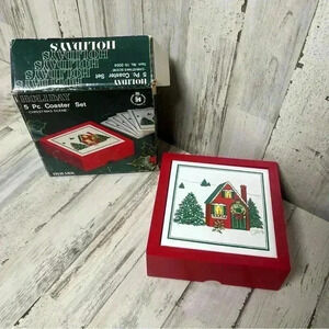 Vintage 1985 Himark Boxed Ceramic Trivet Set - Saltera